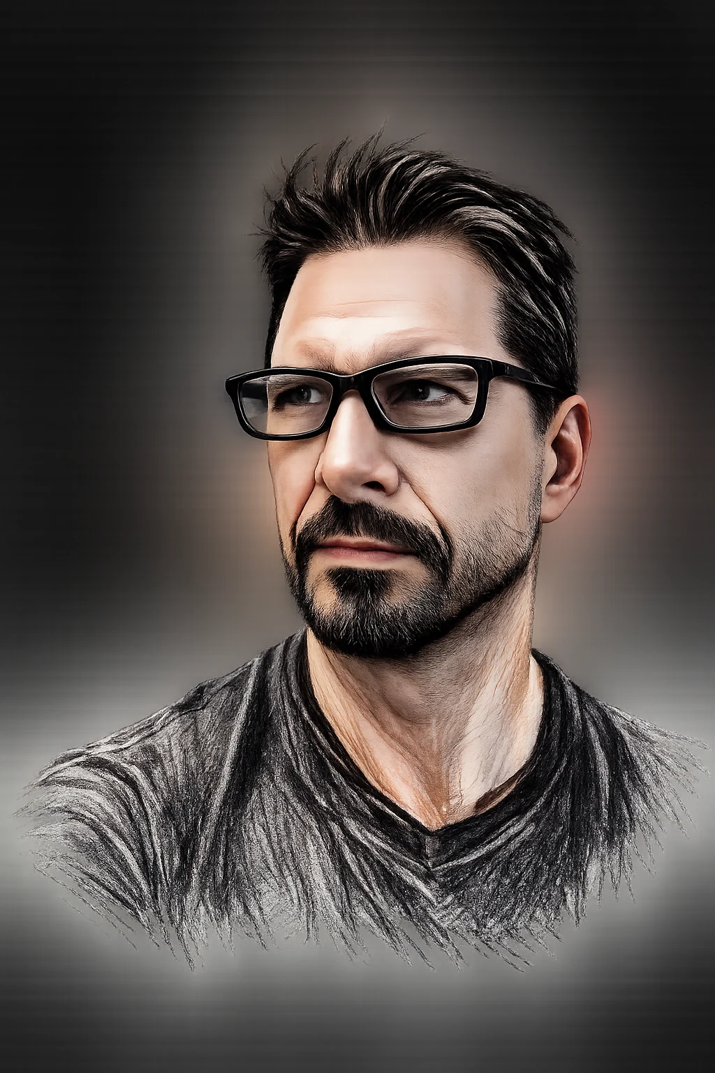 Illustrated portrait of Mark Cameron